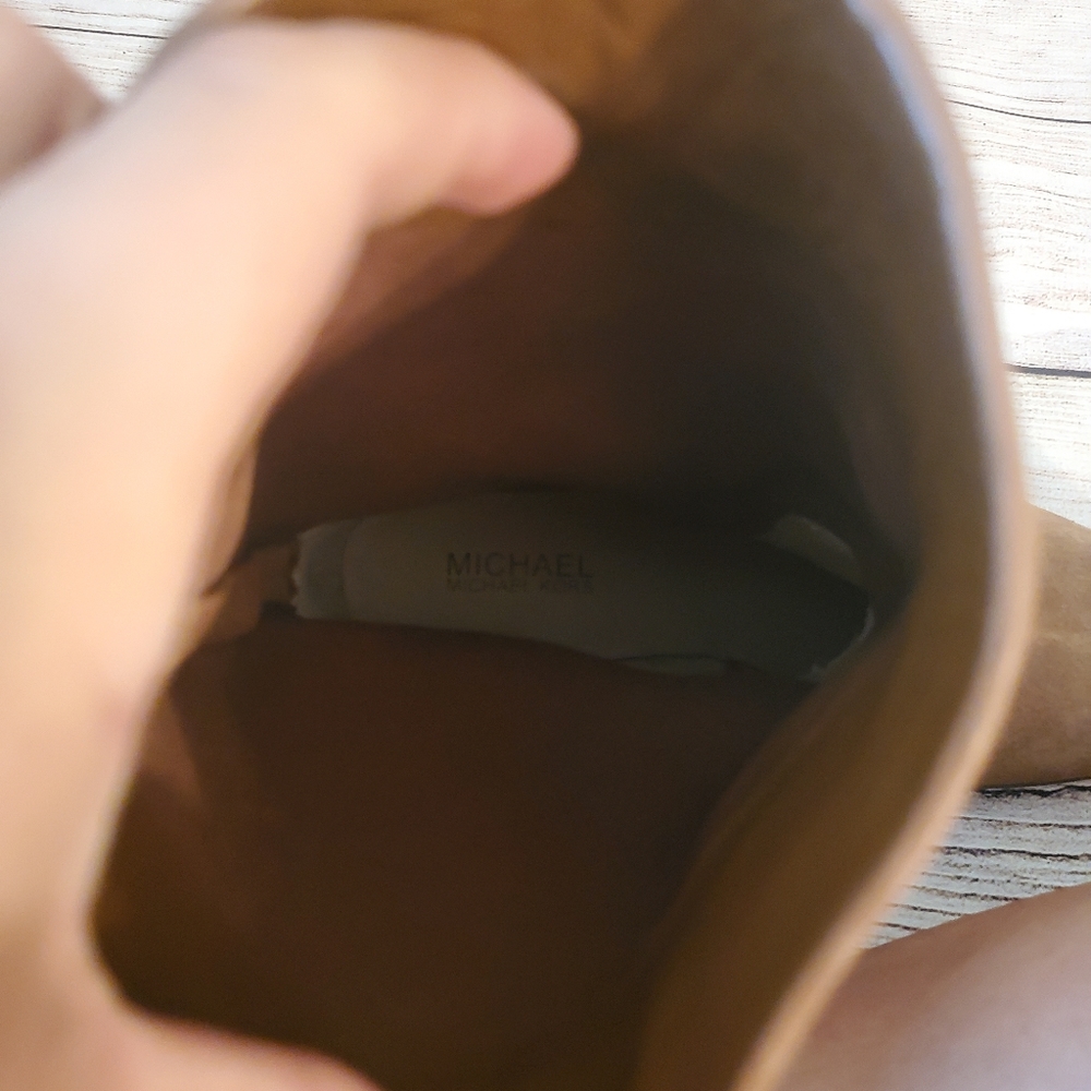 Michael Kors Rhea Dark Carmel Suede Mid Calf Fring - Picture 13 of 14